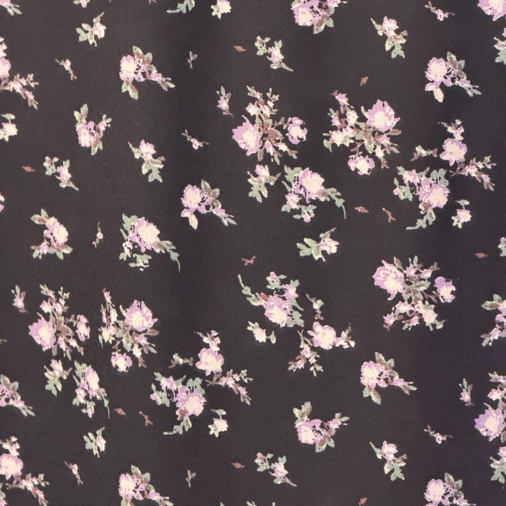 Maurices Tank Top XXL Black Floral V-Neck Sheer Trim Sleeveless Blouse - Picture 7 of 9
